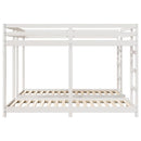 Trippel køjesengramme Hvid 200 x 200 cm Massiv fyrretræ