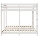 Trippel køjesengramme Hvid 160 x 200 cm Massiv fyrretræ