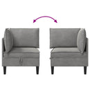 Sofa med opbevaring Lysegrå Fløjl
