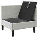Hjørne Sofa med Opbevaring Lysegrå Fløjl