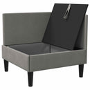 Hjørne Sofa med Opbevaring Mørkegrå Fløjl