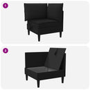 Hjørne Sofa med Opbevaring Sort Fløjl