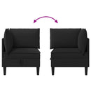 Hjørne Sofa med Opbevaring Sort Fløjl
