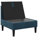 Midtersofa med opbevaring Blå Fløjl