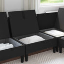 Mellem Sofa med Opbevaring Sort Fløjl