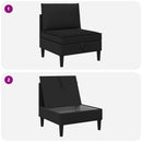 Mellem Sofa med Opbevaring Sort Fløjl