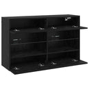TV vægskab med LED Sort eg 98,5 x 30 x 60,5 cm Konstrueret træ