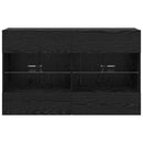 TV vægskab med LED Sort eg 98,5 x 30 x 60,5 cm Konstrueret træ