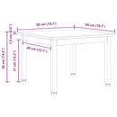 Sofabord Naturfarvet 50 x 50 x 36 cm Massiv fyrretræ