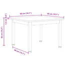 Sofabord Hvid 50 x 50 x 36 cm Massiv fyrretræ