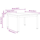 Sofabord Hvid 60 x 60 x 36 cm Massiv fyrretræ