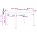 Sofabord Naturfarvet 60 x 50 x 36 cm Massiv fyrretræ