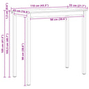 Barbord Hvid 110 x 55 x 105 cm Massiv fyrretræ