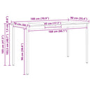 Barbord Hvid 180 x 90 x 105 cm Massiv fyrretræ