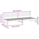 Have Mellem Sofa Massivt fyrretræ VoksBrun 240 x 84 x 70 cm