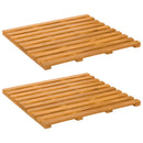 Bademåtte Ensfarvet Brun 50 x 48 x 2,5 cm træ