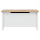 Opbevaringskasse HILL Hvid og honningbrun 90 x 40 x 45 cm