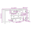 Sideboard HILL Honningbrun 154 x 40 x 80 cm Massivt fyrretræ