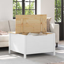 Sofabord HILL Hvid og honningbrun 79,5 x 79,5 x 49 cm