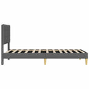 Sengestel med hovedgærde Mørkegrå 90 x 190 cm Stof