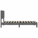 Sengestel med hovedgærde Mørkegrå 90 x 190 cm Fløjl