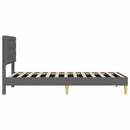 Sengestel med hovedgærde Mørkegrå 90 x 190 cm Stof