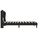Sengestel med hovedgærde Sort 90 x 190 cm Kunstlæder