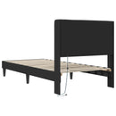 Sengestel med LED-lysstrimler Sort 90 x 190 cm Kunstlæder