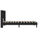Sengestel med LED-lysstrimler Sort 90 x 190 cm Kunstlæder