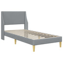 Sengeramme med madras Lysegrå 90 x 200 cm Polyester