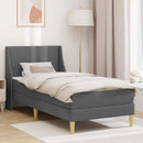 Sengeramme med madras Mørkegrå 90 x 200 cm Polyester