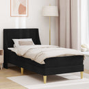 Sengeramme med madras med hovedgærde Sort 90 x 200 cm Polyester