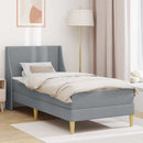 Sengeramme med madras Lysegrå 100 x 200 cm Polyester