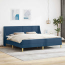 Sengeramme med madras med hovedgærde Blå 180 x 200 cm Polyester