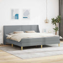 Sengeramme med madras Lysegrå 200 x 200 cm Polyester