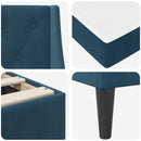 Sengeramme med madras med madras Blå 100 x 200 cm Fløjl