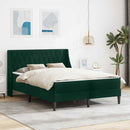 Sengeramme med madras med madras Mørkegrøn 140 x 190 cm Fløjl
