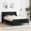 Sengeramme med madras med madras Sort 180 x 200 cm Fløjl