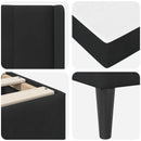 Sengeramme med madras med hovedgærde Sort 90 x 190 cm Fløjl