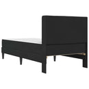 Sengeramme med madras med hovedgærde Sort 90 x 190 cm Fløjl