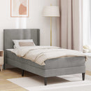 Sengeramme med madras med hovedgærde Lysegrå 100 x 200 cm Fløjl