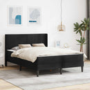 Sengeramme med madras med hovedgærde Sort 160 x 200 cm Fløjl