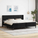 Sengeramme med madras med hovedgærde Sort 180 x 200 cm Fløjl