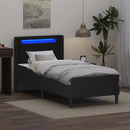 Sengeramme med madras Sort 90 x 190 cm Kunstlæder