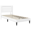 Sengeramme med madras Hvid 90 x 190 cm Kunstlæder