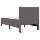 Sengeramme med madras Grå 90 x 200 cm Kunstlæder