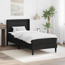 Sengeramme med madras Sort 90 x 200 cm Kunstlæder