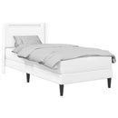 Sengeramme med madras Hvid 100 x 200 cm Kunstlæder
