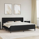 Sengeramme med madras Sort 200 x 200 cm Kunstlæder