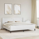 Sengeramme med madras Hvid 200 x 200 cm Kunstlæder